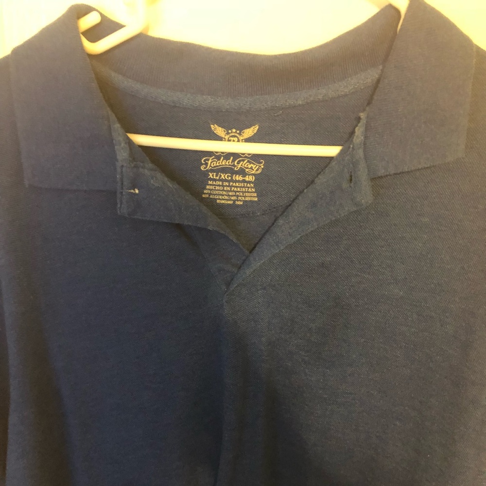 Faded glory mens blue polo shirt size XL